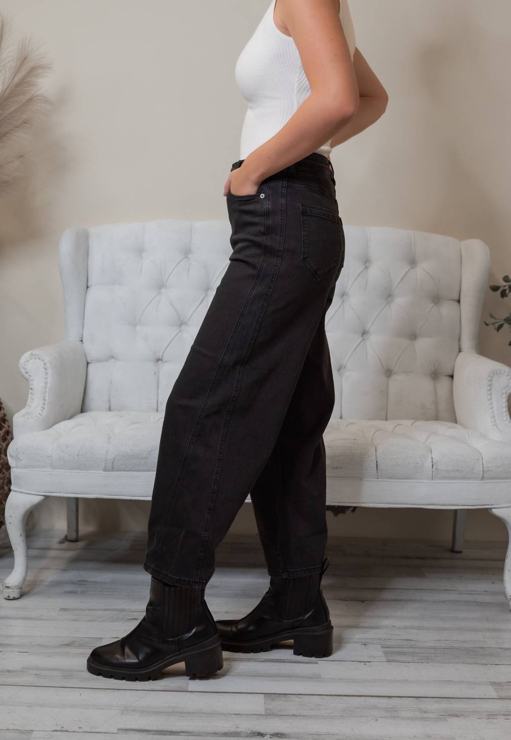 RD Style Barni Barrel Pant in black - women's pants - alternate view