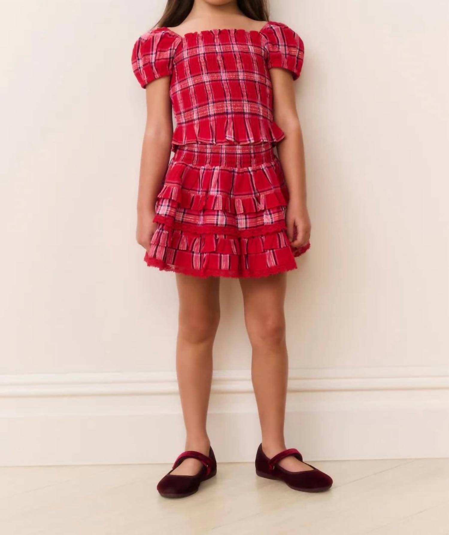 Loveshackfancy - Girl's Billie Tartan Skirt