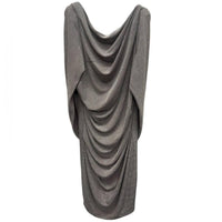Xscape Elegant Drape Back Scuba Crepe Dress in charcoal - women's dress - alternate view