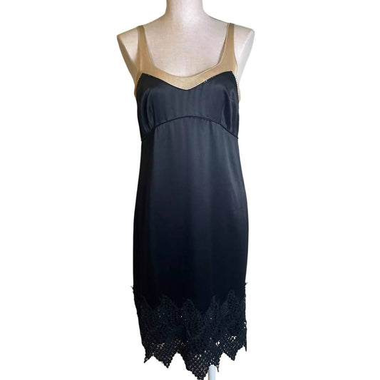 Laundry By Design - Satin Lace Trim Slip Dress