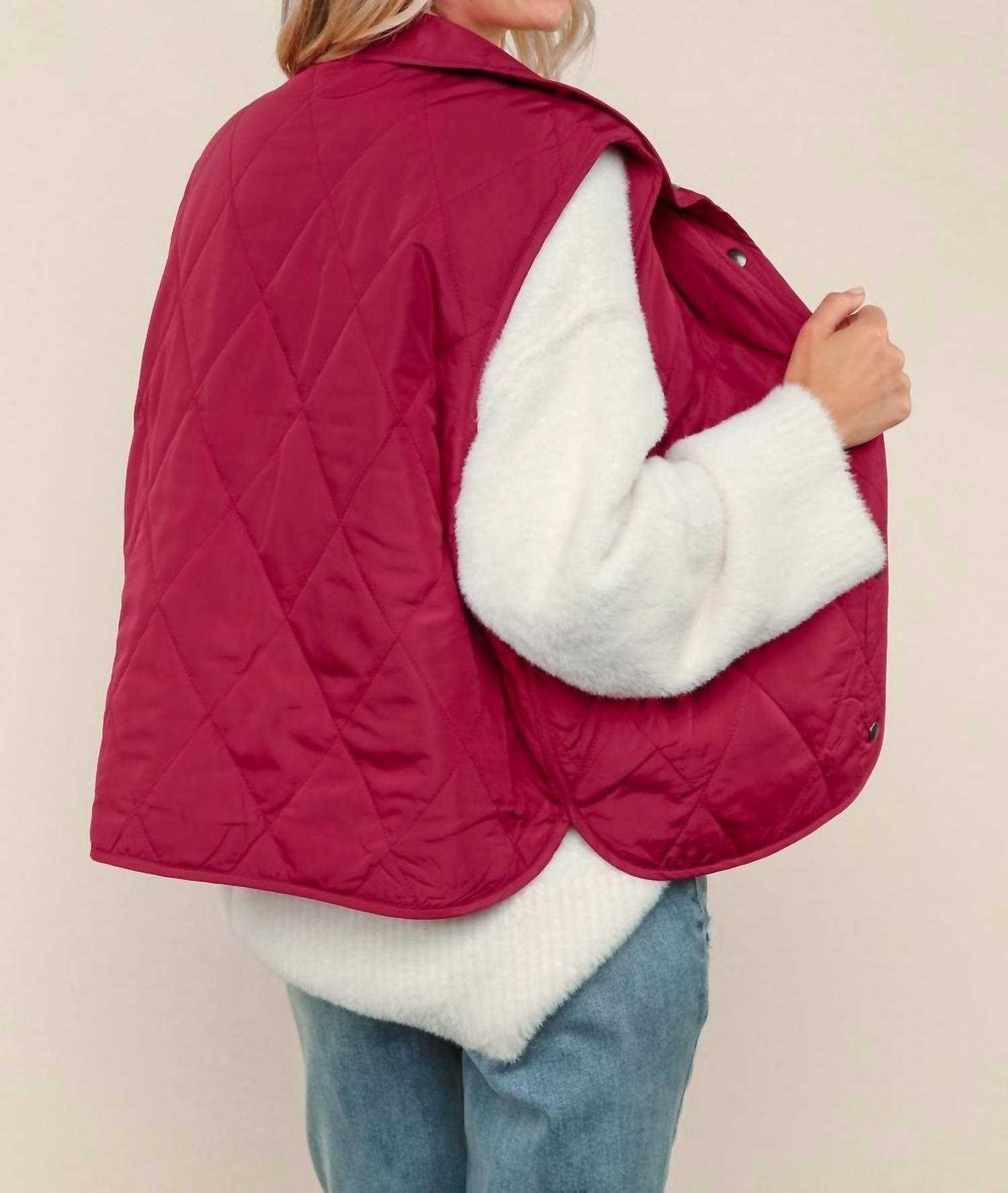 Haptics - Quilted Puffer Vest Jacket With Fully Lining