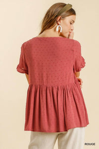 Umgee - Babydoll Swiss Dot Top