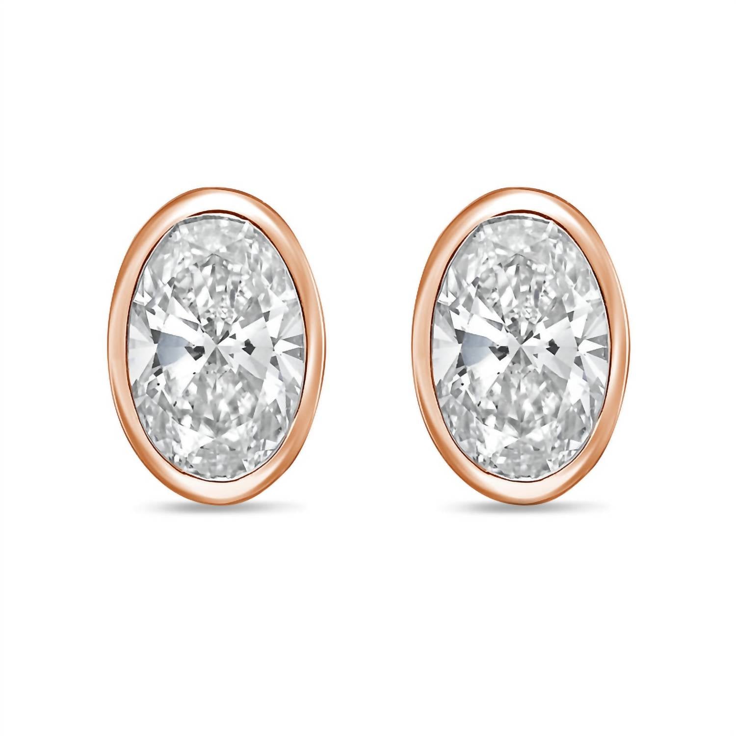 Diana M Jewels - Women's Oval Lab-grown Diamond Stud Earrings (6.00 Tcw) - Elegant