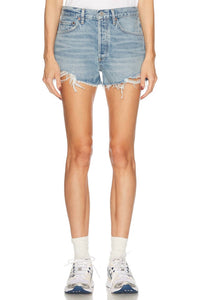 Agolde - Parker Vintage Raw Hem Mini Shorts