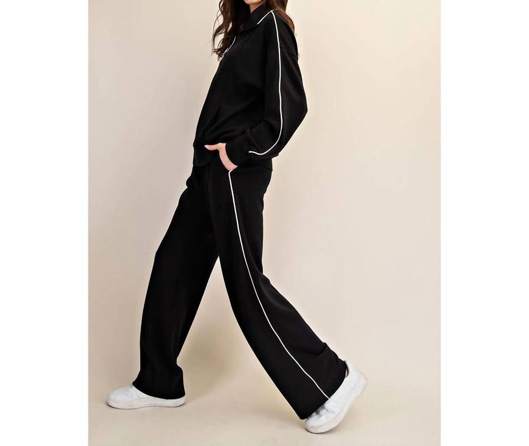 Rae Mode - MODAL SCUBA PIPING STRAIGHT PANT