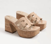 Sam Edelman Women's Dev Heels in beige patent - women's sandal
