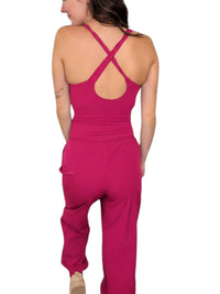 Rae Mode - Front Cut-out Active Jogger Jumpsuit