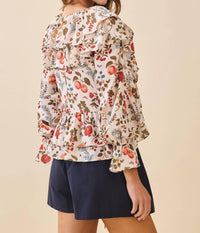 Tcec - Floral Print Tiered Ruffle Top