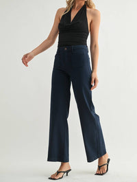 Just Black Denim - Mini Patch Pocket Wide Leg Jeans