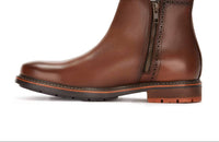 Andrea Men's High-quality Leather Boots in dark brown - men's boots - detail view