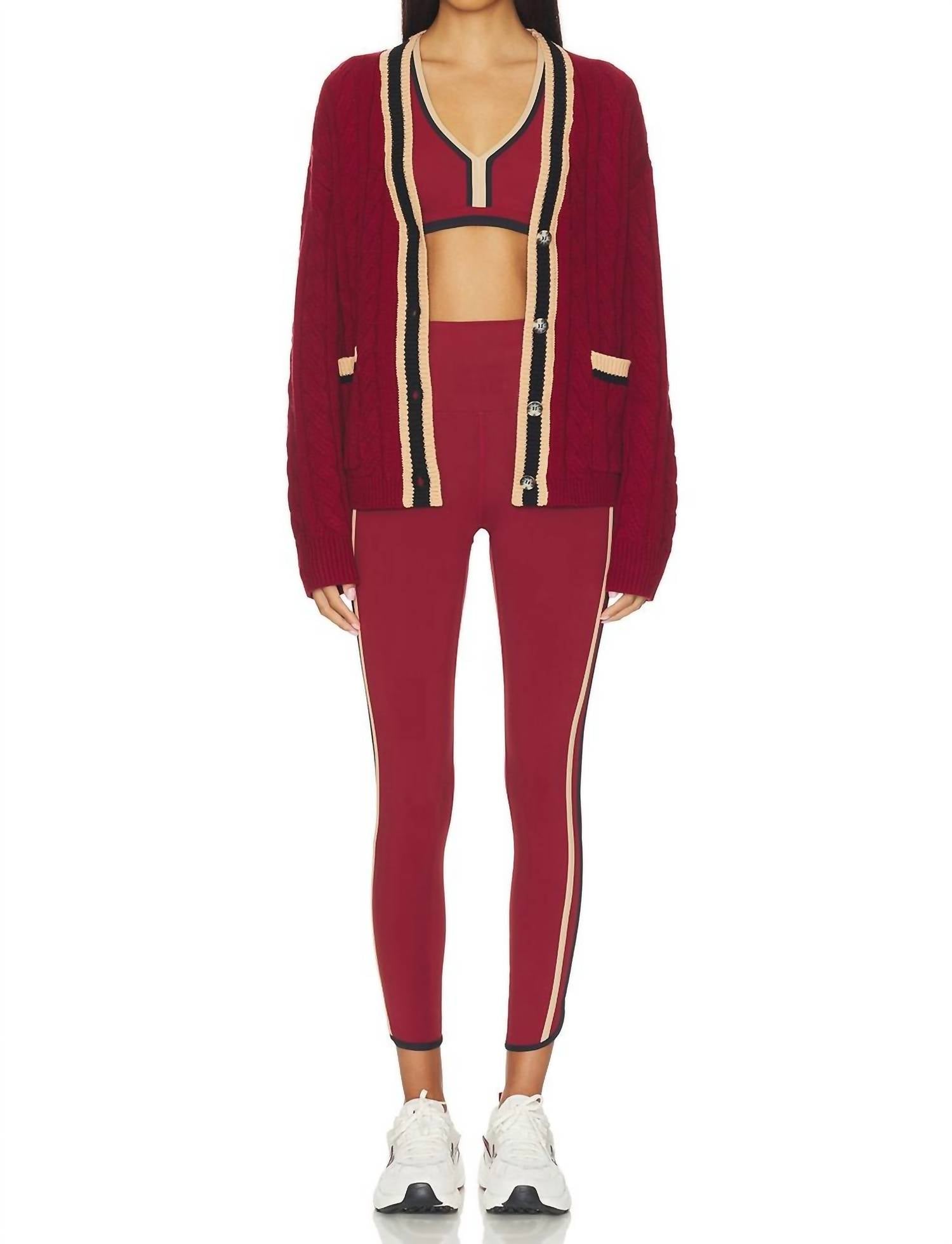 Beach Riot Gene Knit Cardigan in maroon merlot - women's cardigan - view 4