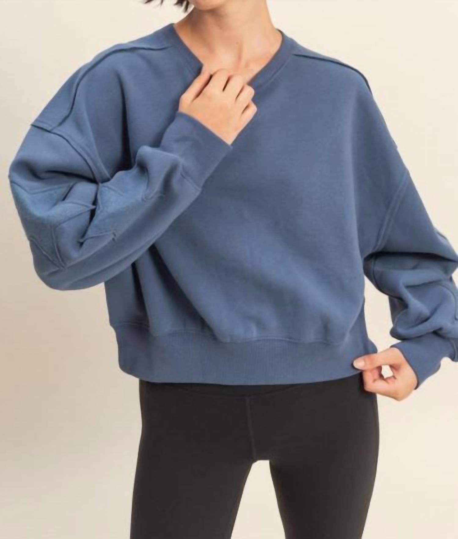 Zenana - Star Patch Crewneck Sweatshirt