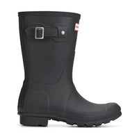 HUNTER Men's Original Short Waterproof Rain Boots in black - men's shoe - detail view
