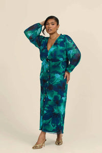 Fashion Szn Curve - Abstract Floral Midi Dress - Plus