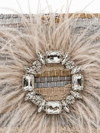 Elektra'S Workshop - Women's Ostrich Feather Regular Shoulder Bag