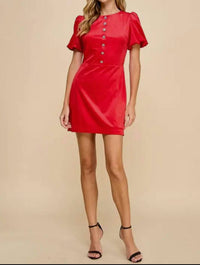 Tcec - Veronica Velvet Button Dress