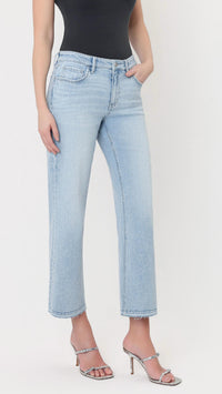 Vervet By Flying Monkey - Mid Rise Crop Slim Wide Leg Jeans