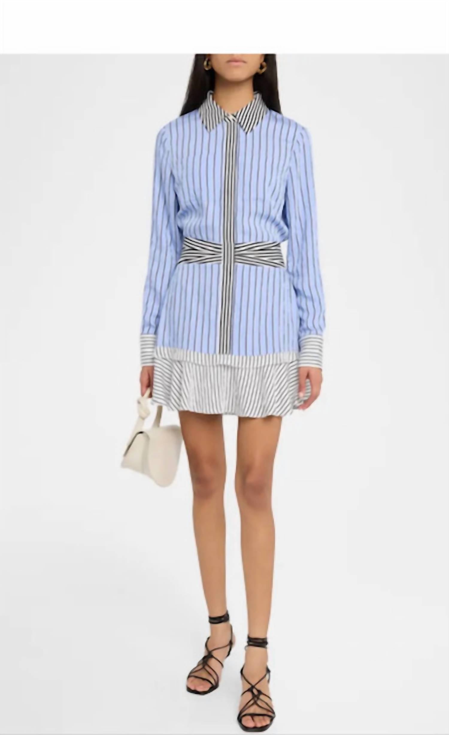 Ramy Brook Solana Striped Mini Shirtdress in mucas - women's dress