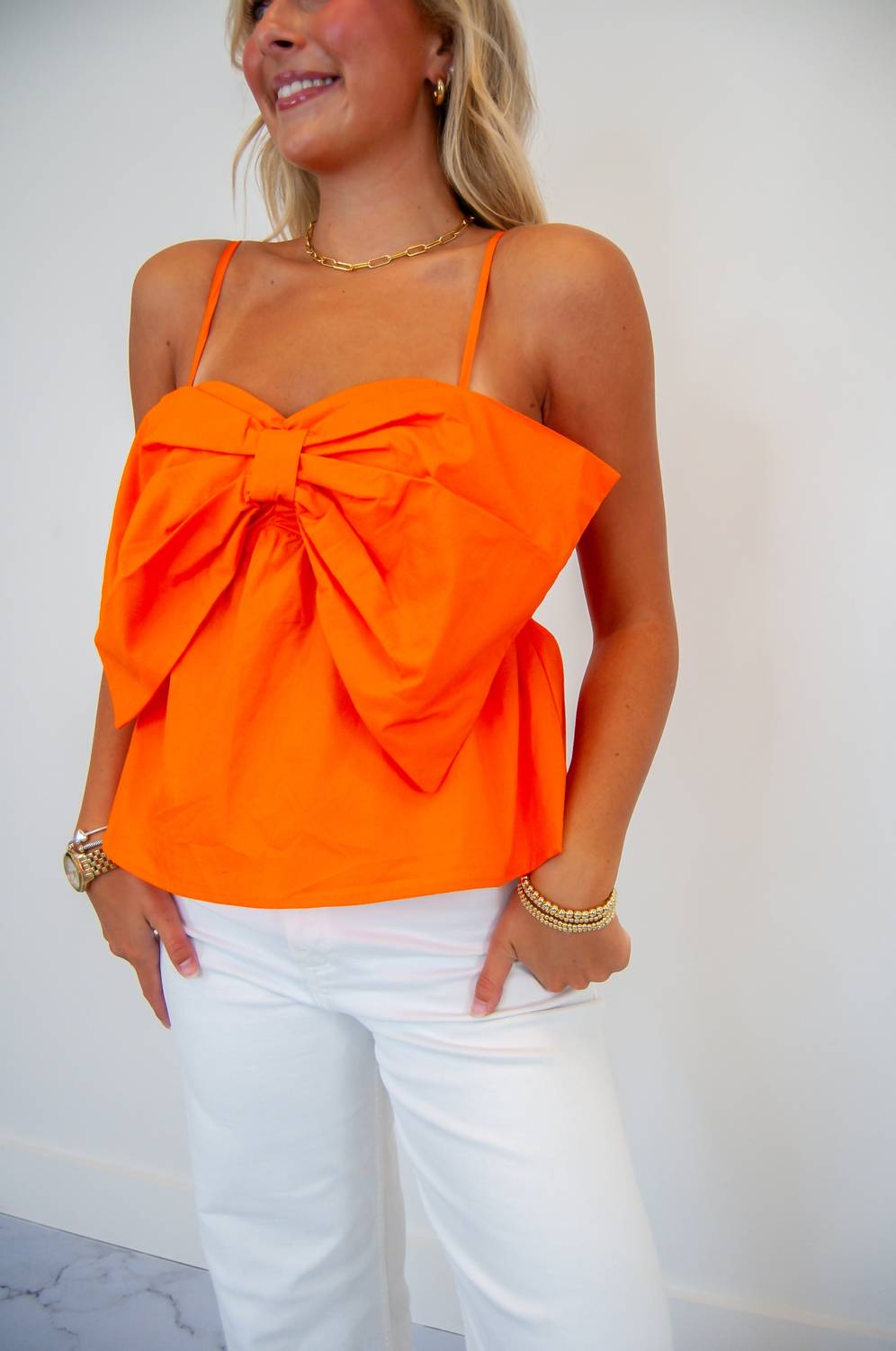 Timing - Front Bow Coquette Top