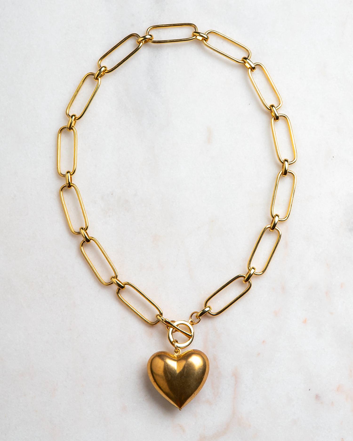Cara Brown Designs - Women's Vintage Puffed Heart Necklace