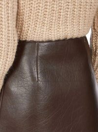Salvatore Ferragamo - A Line Leather Mini Skirt