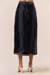 Lalavon - Chiffon Beaded Midi Skirt