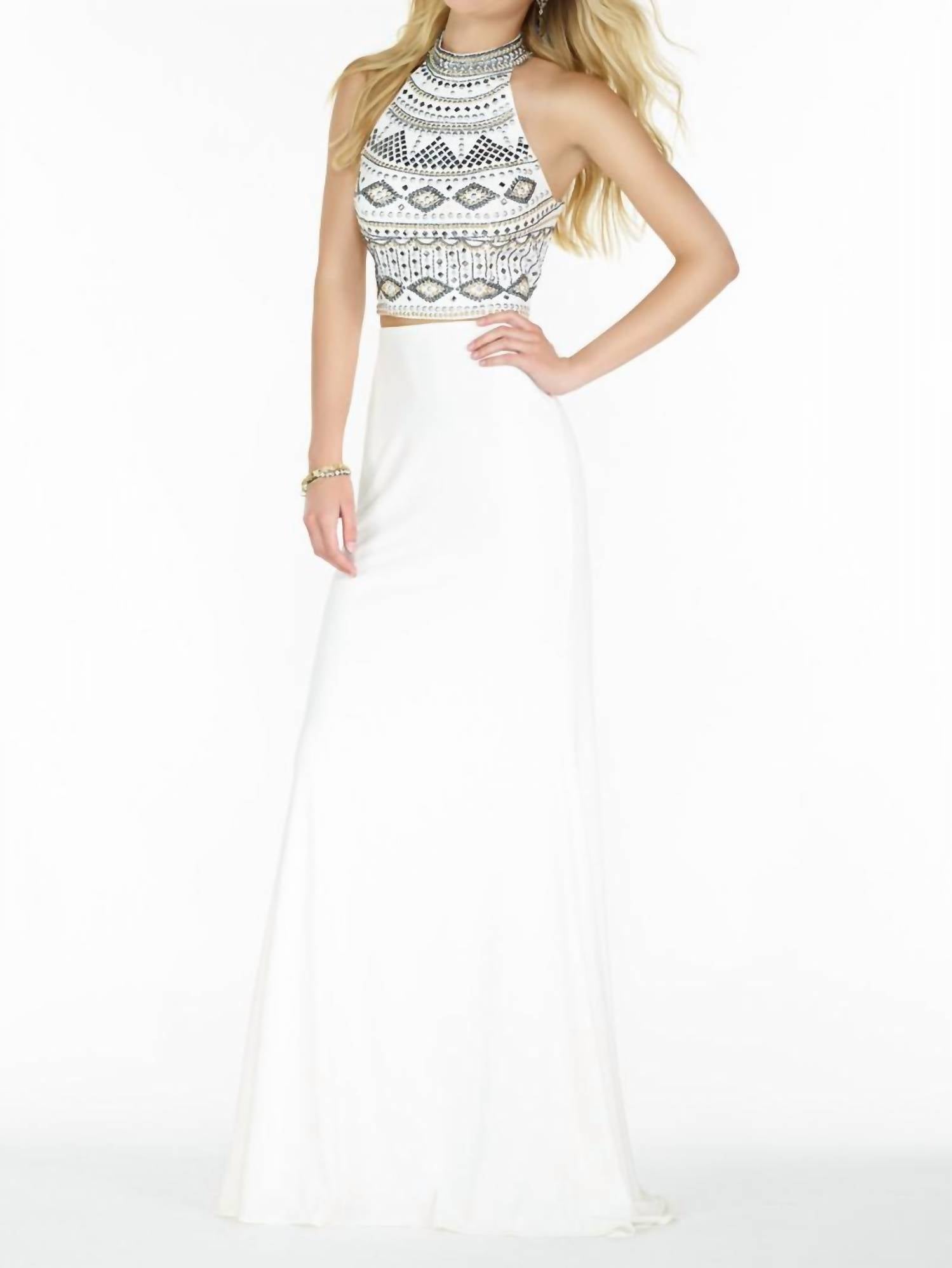ALYCE PARIS Women's Halter Top Dress in white - women's dress