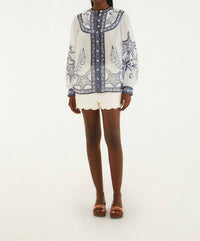Farm Rio - COAST SCARF LONG SLEEVE BLOUSE