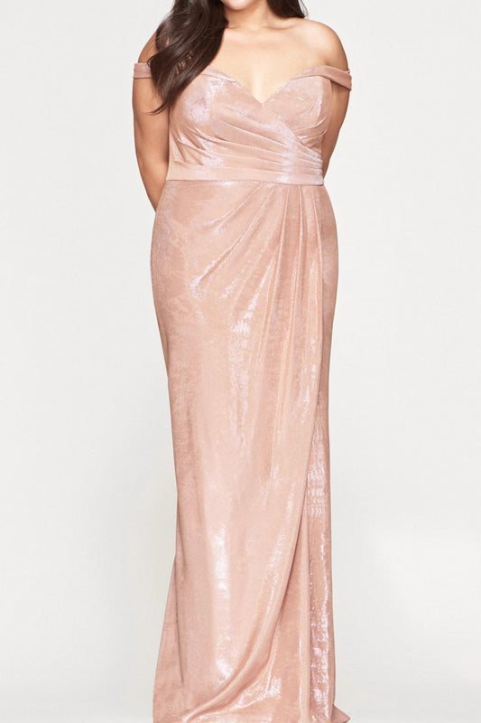 Off The Shoulder Metallic Gown