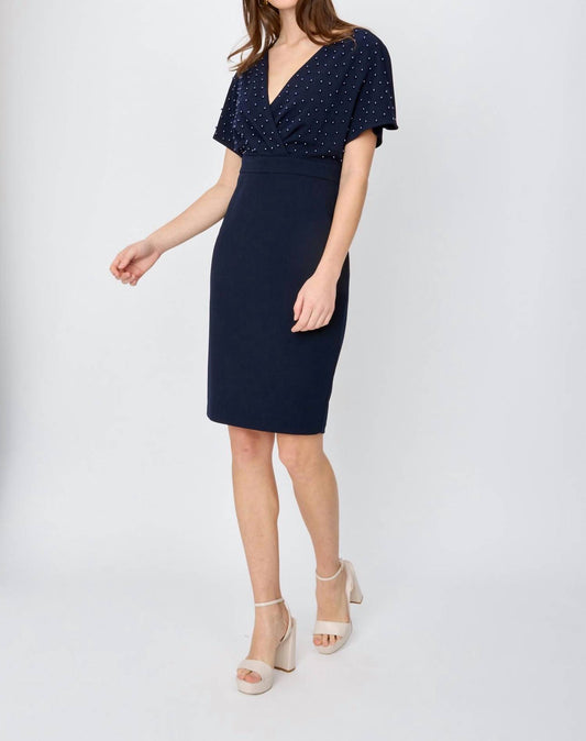 Joseph Ribkoff - Pearl Bodice Wrap Front Dress