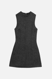 DELUC Porter Dress in dark grey melange - women's dress - alternate view