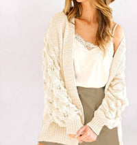 Rowan + Riot - Bubble Sleeve Chunky Knit Cardigan