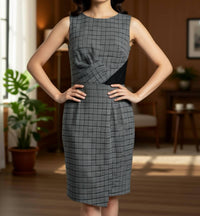 Nue By Shani - Built In Shapewear Houndstooth Pencil Dress