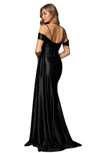 Nox Anabel - Corset Satin Slit Gown