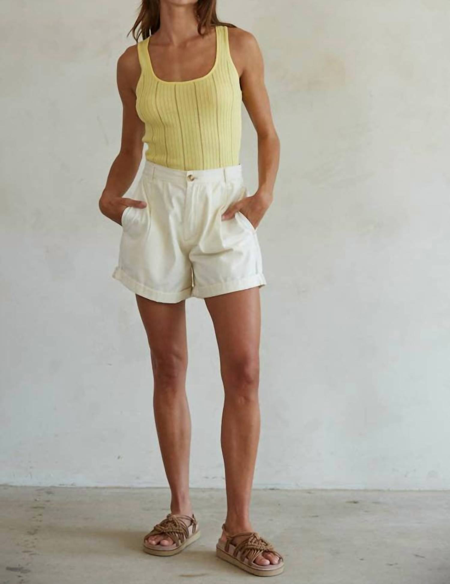By Together - Knit Ribbed V-Neck Tank Top