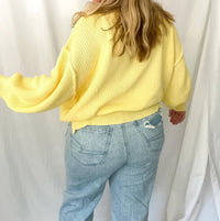 LE LIS Golden Hour Mock Neck Sweater in yellow - women's sweater - alternate view