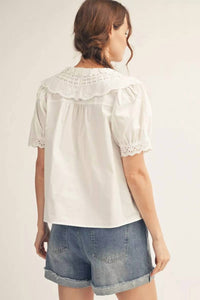 Jodifl - Women's Vintage Darling Lace Collar Top
