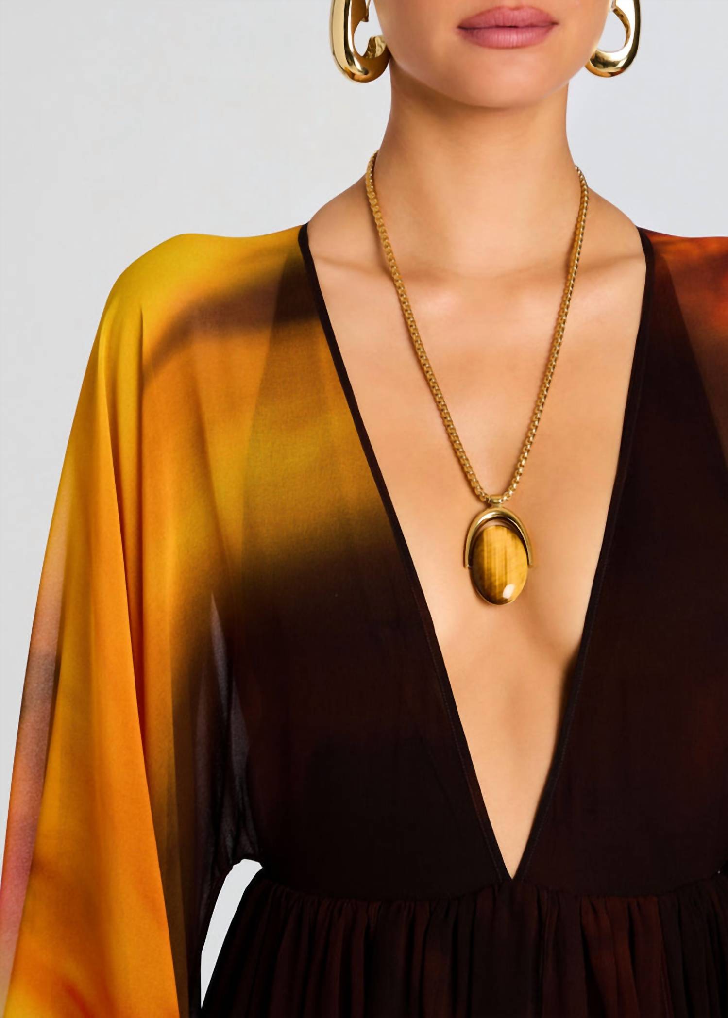 RETROFETE Hedley Chiffon Dress in orenda - women's dress - alternate view