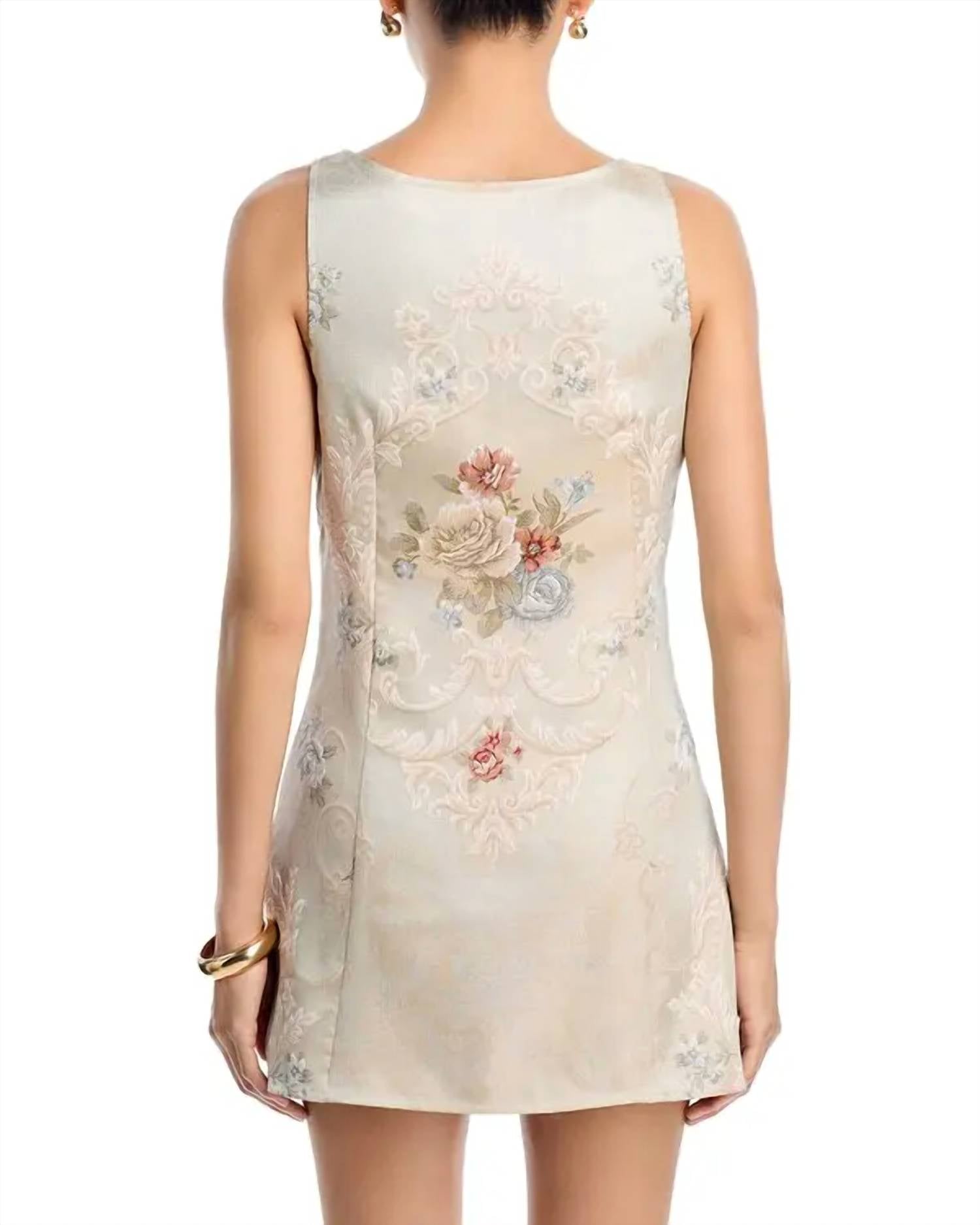 Sofie The Label - Kiara Floral Jacquard High Neck Mini Dress