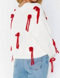 Show Me Your Mumu Sweet carma cardi with bow in cream - women's cardigan - detail view