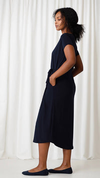 Sympli - Boatneck Belted Dress