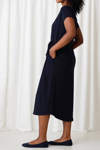 Sympli - Boatneck Belted Dress