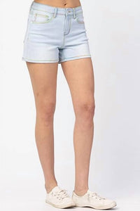 Judy Blue - Denim Shorts With Colorful Stitching