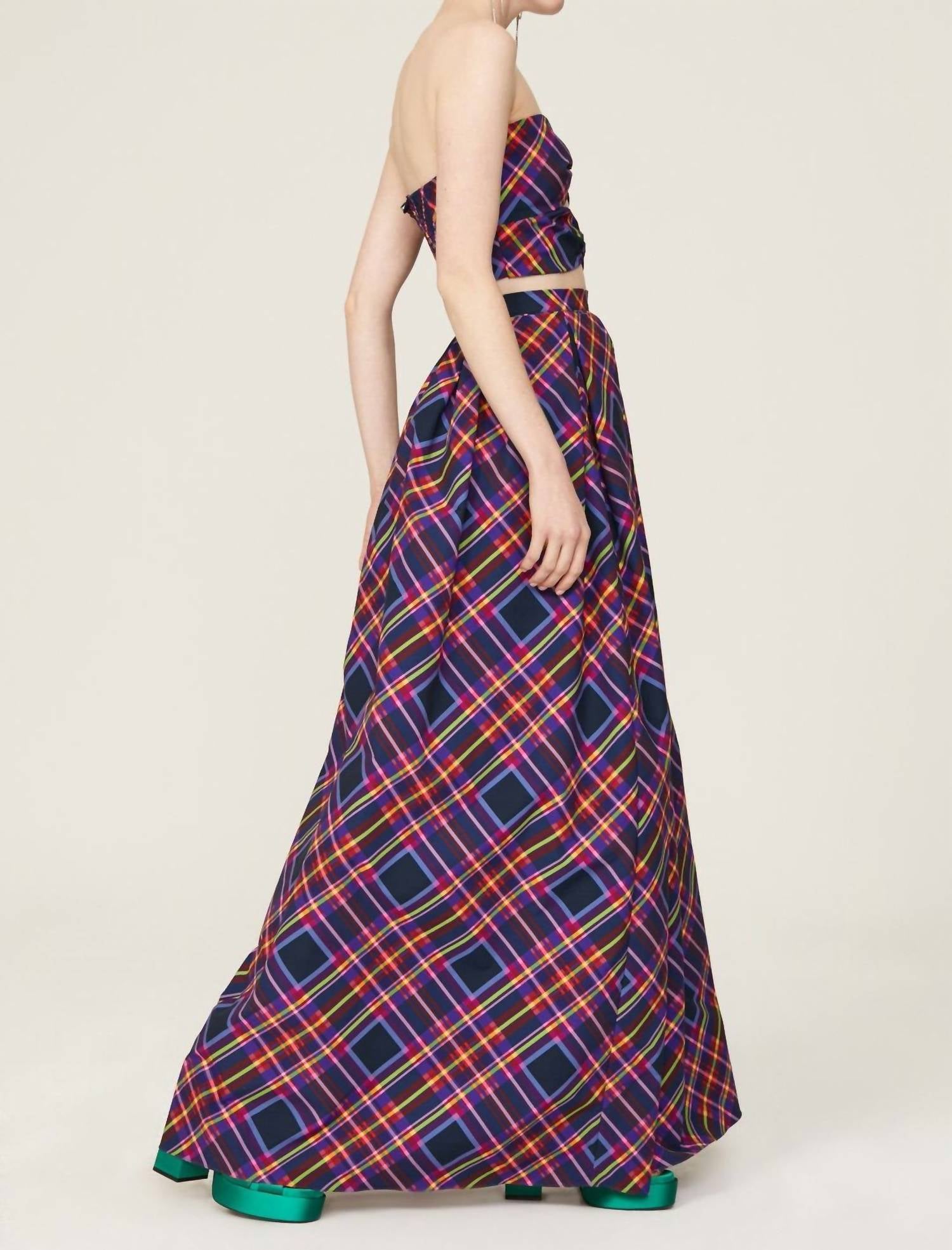 SACHIN & BABI Ava Maxi Skirt in party plaid - women's skirt - alternate view