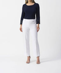 Joseph Ribkoff - Eyelet Flared Top