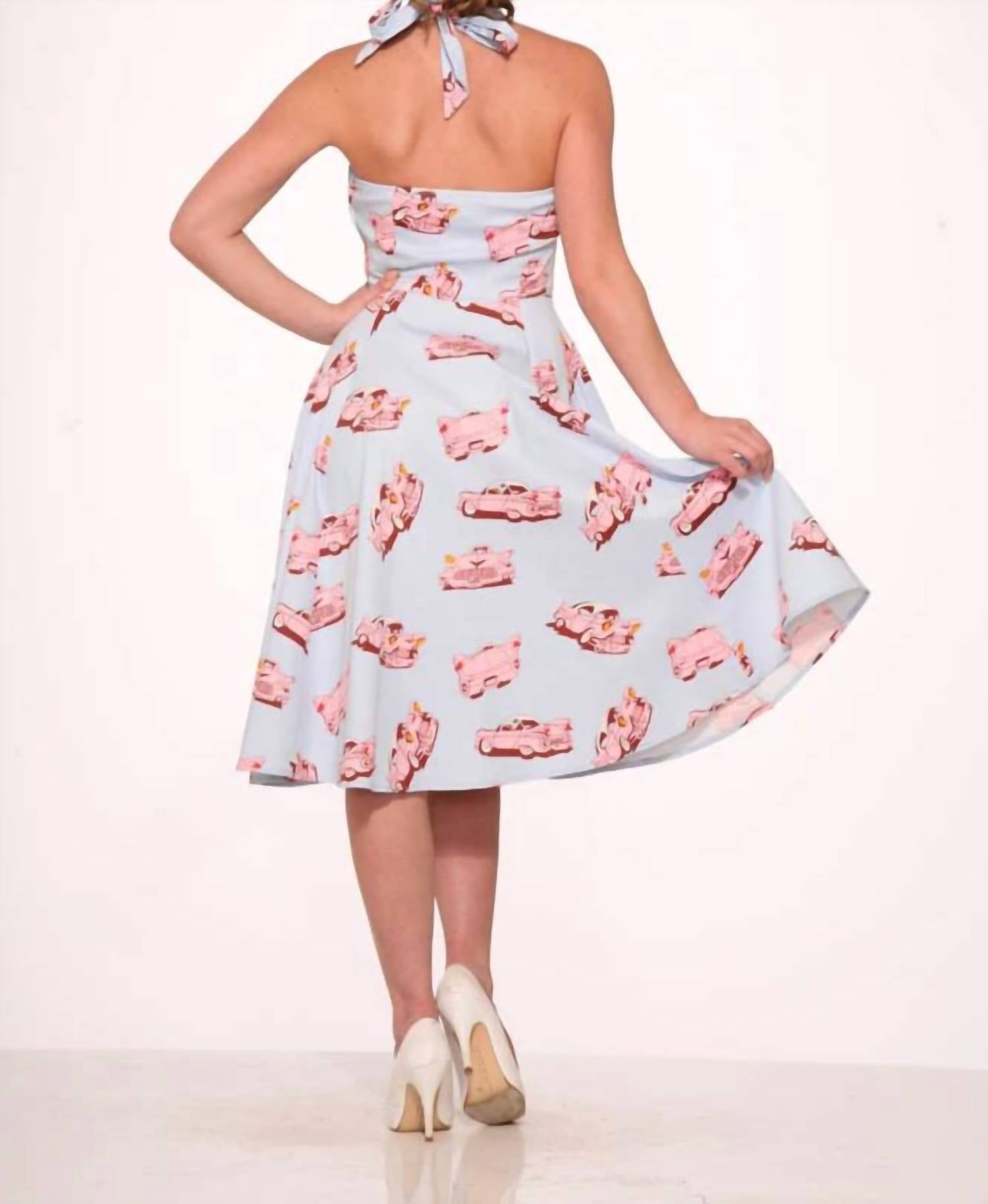 Orchid Bloom - Car Hop Halter Swing Dress