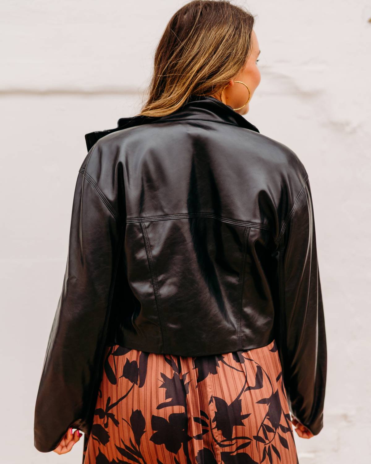 Elan - Edgy Faux Leather Jacket
