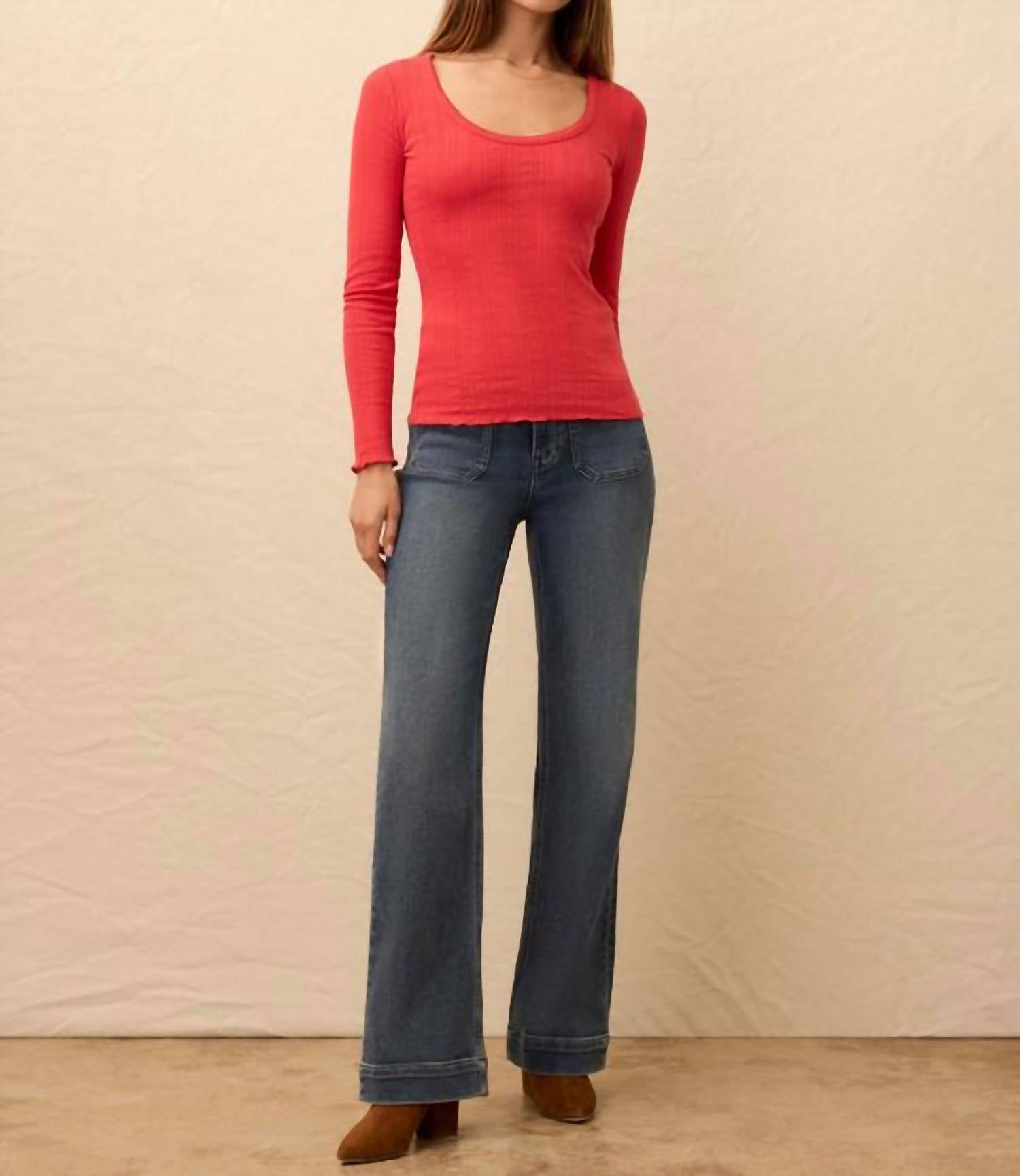 Faherty - Paradise Pointelle Long Sleeve Top