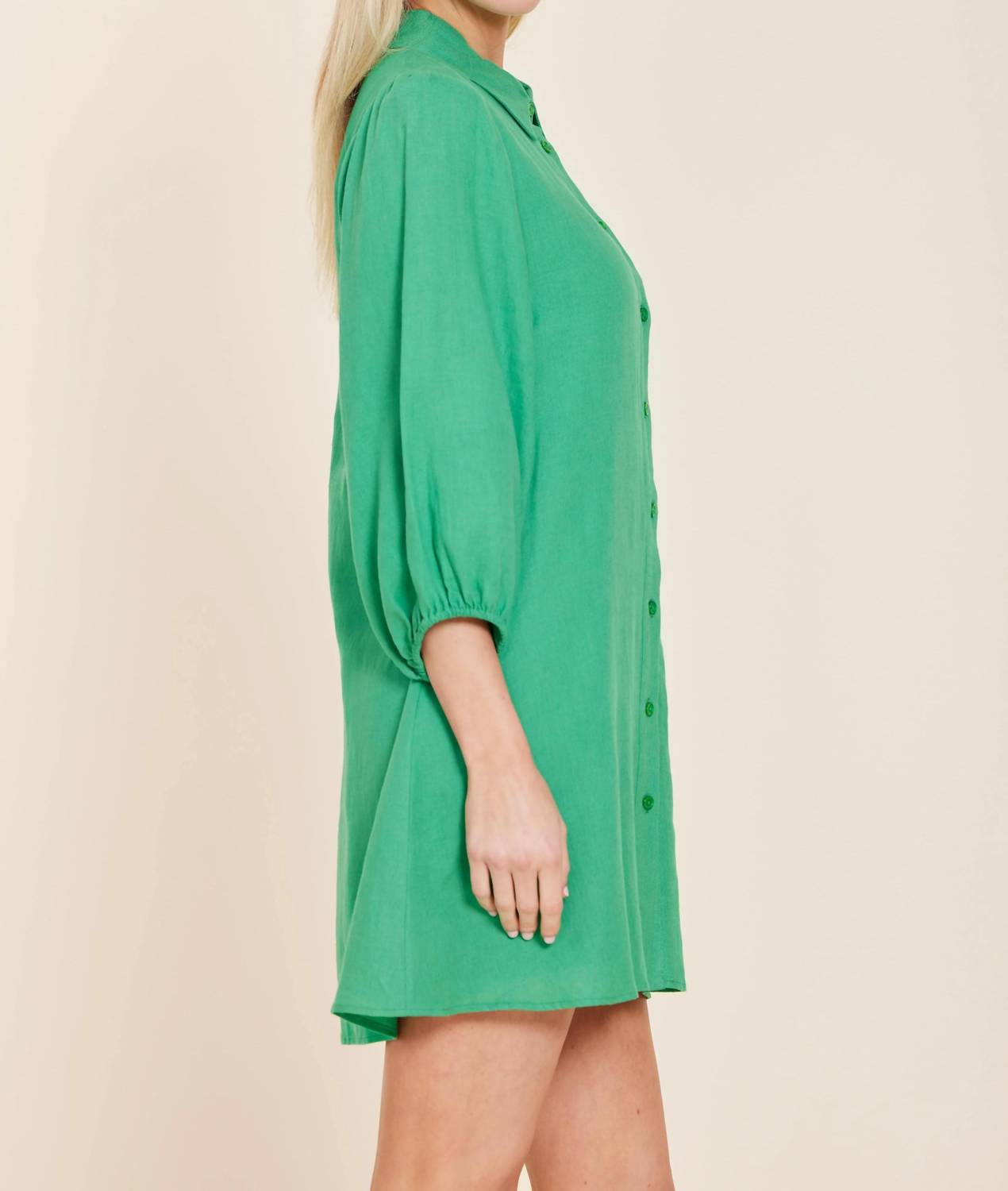 Dolce Cabo - Linen Exaggerated Sleeve Mini Dress