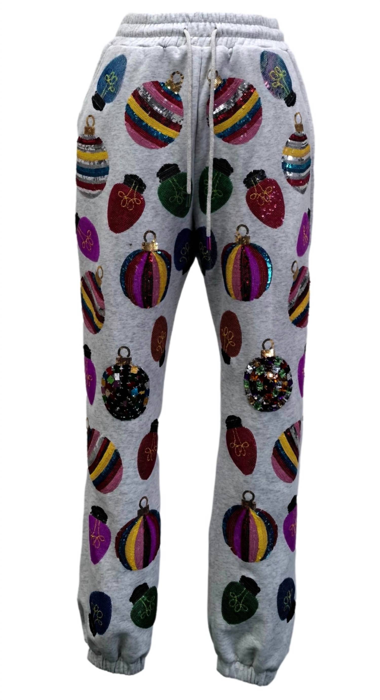 Queen Of Sparkles - Women's Scattered Multi Ornament & Light Jogger